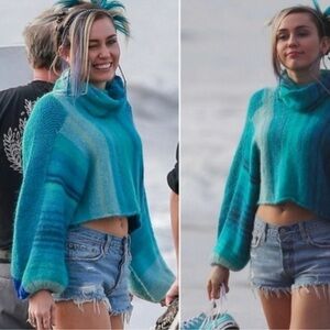 NWT Free People Cloud Kicker Sweater Blue Motif XS/S